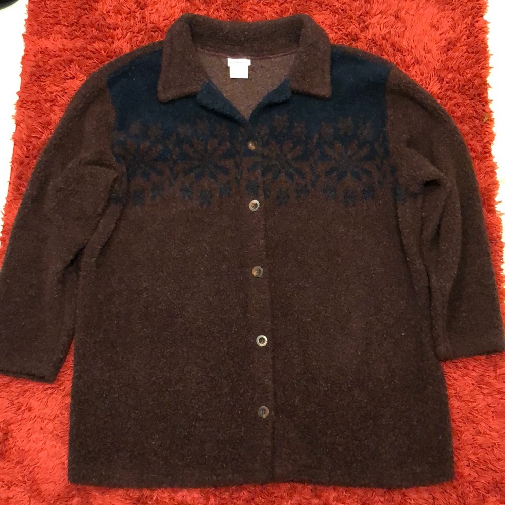 🖤wine and blue 5-button sweater for men size: XL